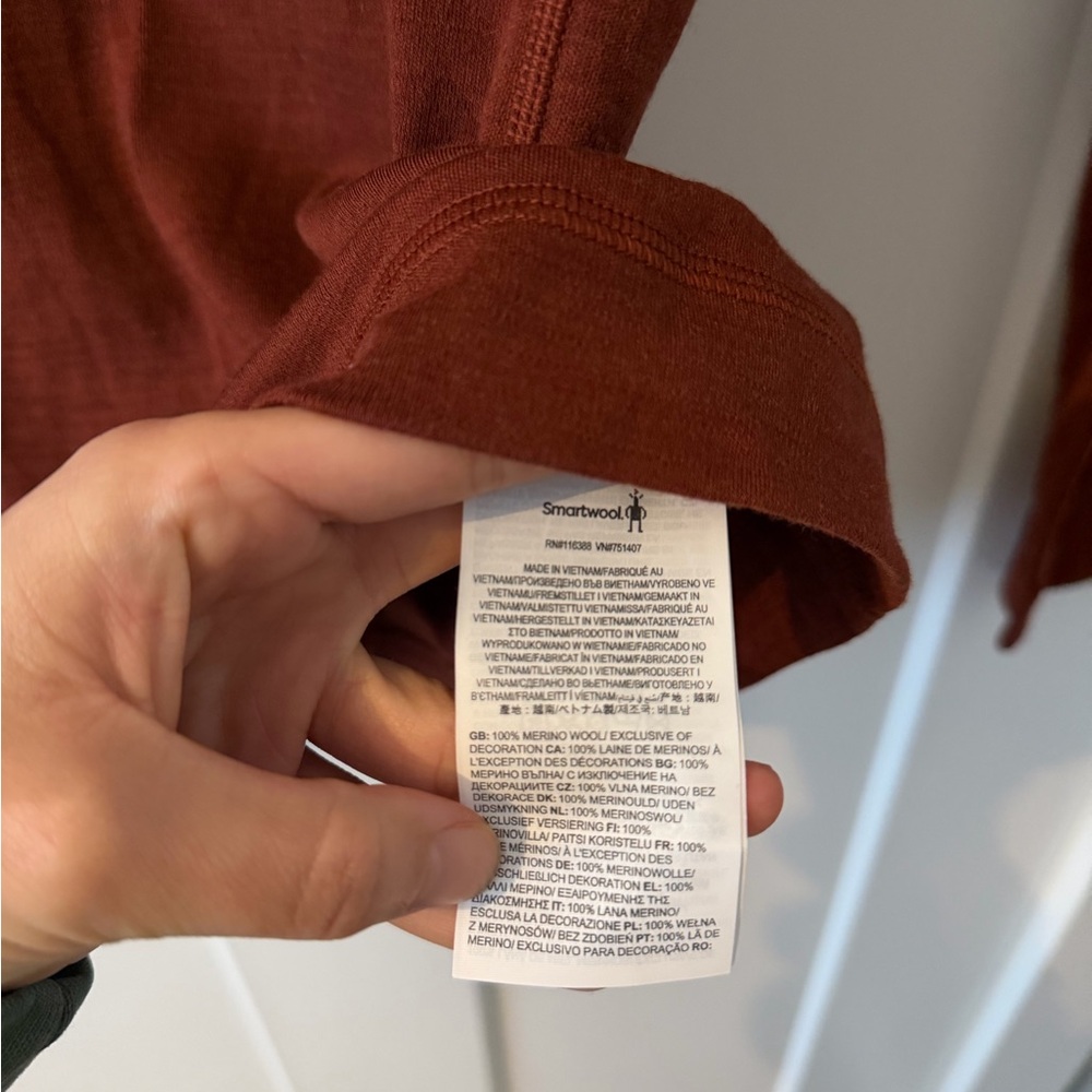 NWT Smartwool Thermal Merino Classic Baselayer Crew Top - Pecan Brown Heather, S - Picture 2 of 4